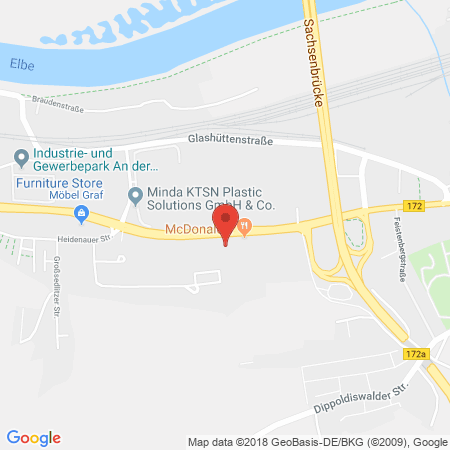 Position der Autogas-Tankstelle: HEM-Tankstelle in 01796, Pirna