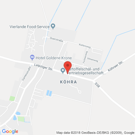 Position der Autogas-Tankstelle: Kauerauf-Service (Tankautomat) in 04683, Belgershain-Köhra