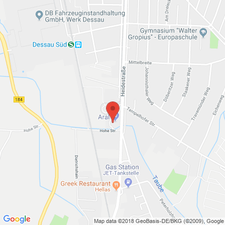Position der Autogas-Tankstelle: ARAL Tankstelle in 06849, Dessau-Roßlau