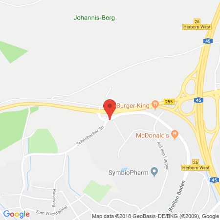 Position der Autogas-Tankstelle: Shell Station in 35745, Herborn-Hoerb