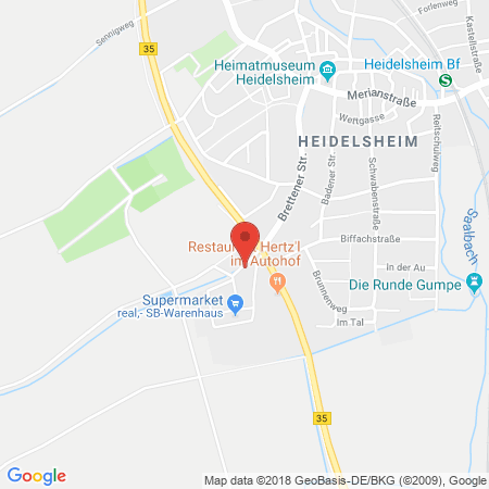 Standort der Autogas Tankstelle: SHELL Station in 76646, Bruchsal-Heidelsheim