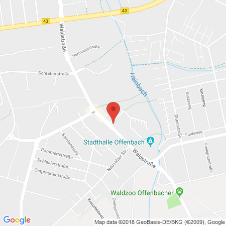 Position der Autogas-Tankstelle: Freie Tankstelle in 63071, Offenbach