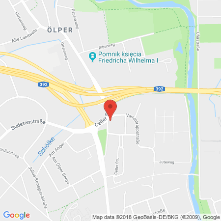 Position der Autogas-Tankstelle: Total Tankstelle in 38114, Braunschweig