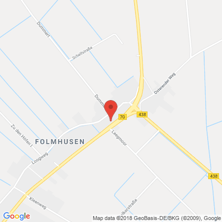 Position der Autogas-Tankstelle: Avia-Station in 26810, Westoverledingen-Folmhusen