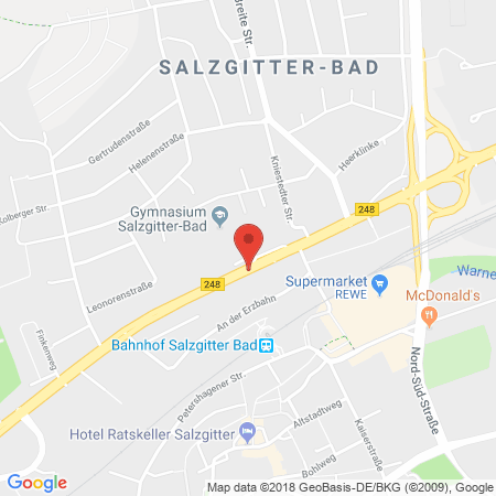 Position der Autogas-Tankstelle: Autoglas Folien Center & Autogaszentrum in 38259, Salzgitter-Bad