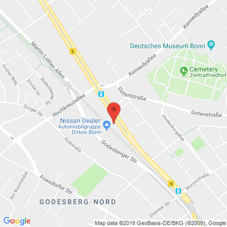 Standort der Autogas Tankstelle: ARAL Station in 53175, Bonn-Godesberg Nord