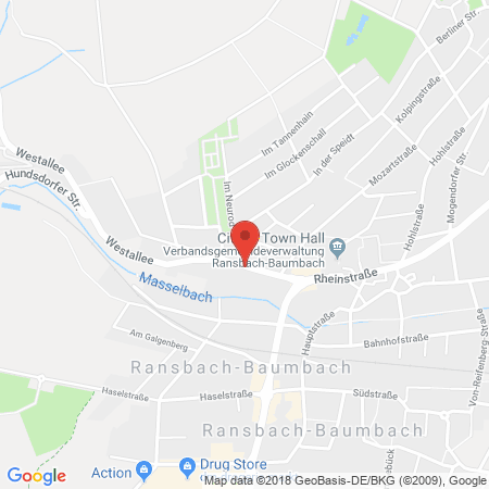 Position der Autogas-Tankstelle: Westerwald Automobile GmbH, Hyundai-Vertragshändler in 56235, Randsbach-Baumbach