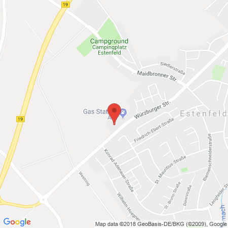 Standort der Autogas Tankstelle: ARAL - Tankstelle in 97230, Estenfeld
