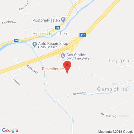 Position der Autogas-Tankstelle: OMV Autobahn-Tankstelle in 9861, Eisentratten