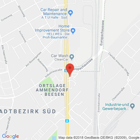 Position der Autogas-Tankstelle: TOTAL Tankstelle in 06132, Halle/Saale