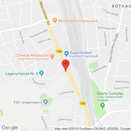 Position der Autogas-Tankstelle: ALLGUTH Tankstelle in 85051, Ingoldstadt