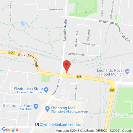 Standort der Autogas Tankstelle: Allguth Tankstelle in 80993, München-Moosach
