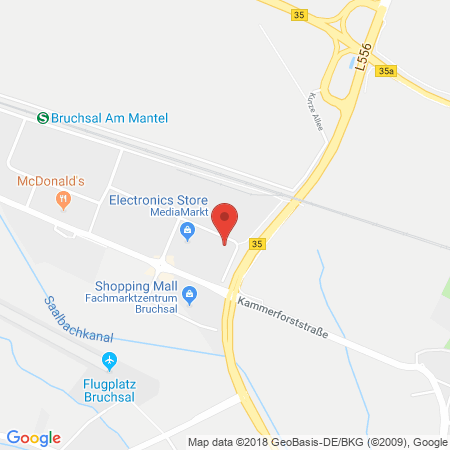 Position der Autogas-Tankstelle: greenAUTOGAS GmbH in 76646, Bruchsal