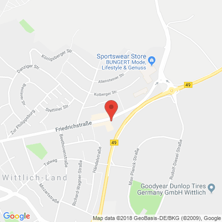 Position der Autogas-Tankstelle: bft-Tankstelle in 54516, Wittlich