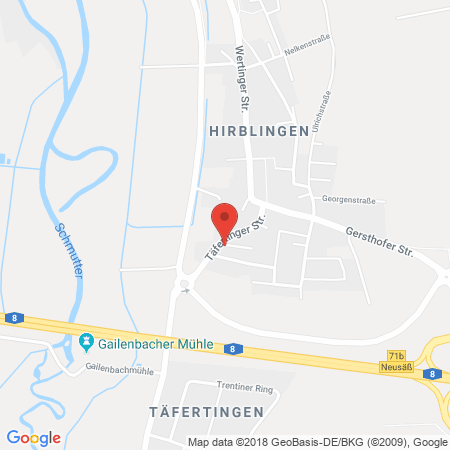 Position der Autogas-Tankstelle: H&H Flüssiggas GmbH in 86368, Gersthofen - OT Hirbingen