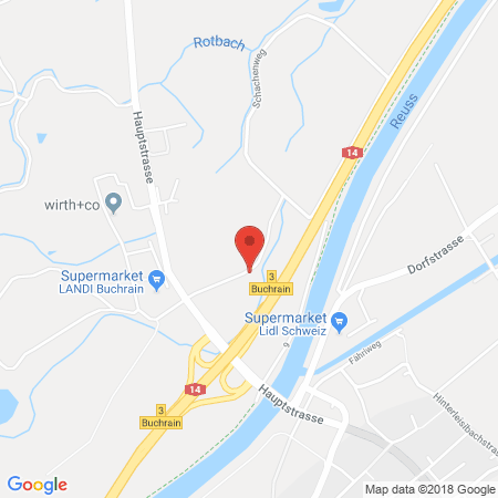 Position der Autogas-Tankstelle: Arber Caravans Schachen in 6033, Buchrain