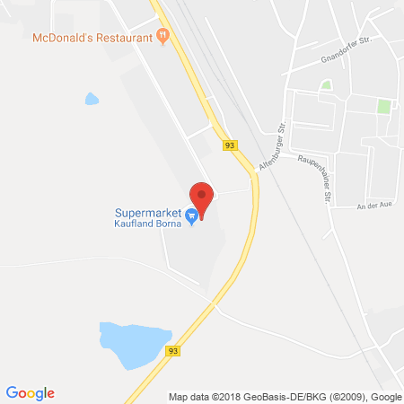 Position der Autogas-Tankstelle: Kaufland Tankstelle in 04552, Borna