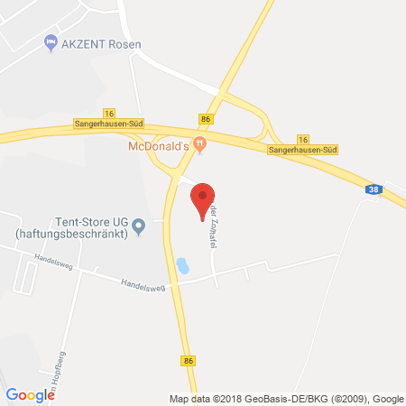 Position der Autogas-Tankstelle: 24 - Total Autohof Sangerhausen in 06528, Sangerhausen-Oberröblingen