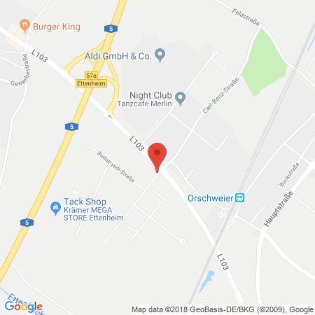 Position der Autogas-Tankstelle: Aral Tankstelle (LPG der Aral AG) in 77972, Mahlberg/ Ettenheim