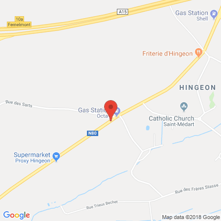 Position der Autogas-Tankstelle: Octa + in 5380, Hingeon