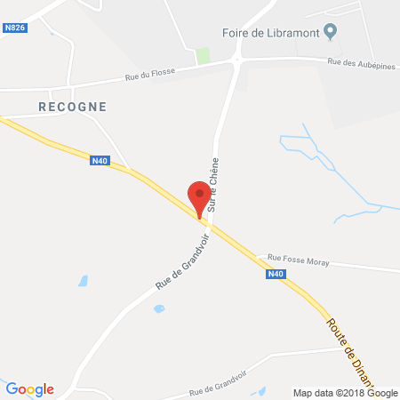 Position der Autogas-Tankstelle: Esso in 6800, Recogne