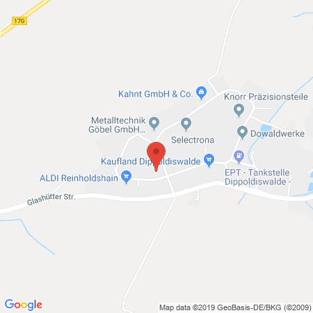 Position der Autogas-Tankstelle: Autohaus Subaru Siebeneicher in 01744, Dippoldiswalde
