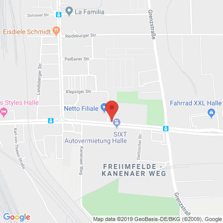 Position der Autogas-Tankstelle: M & L Automobile in 06112, Halle/Saale