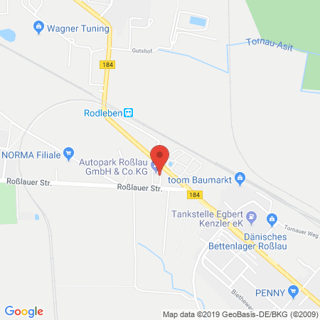 Position der Autogas-Tankstelle: Autopark Roßlau - OPEL, SUBARU, FIAT, ISUZU in 06862, Rodleben