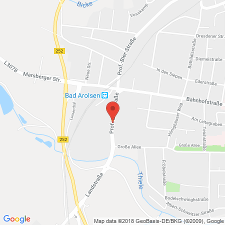 Position der Autogas-Tankstelle: BFT-Tankstelle Heinemann GmbH in 34454, Bad Arolsen