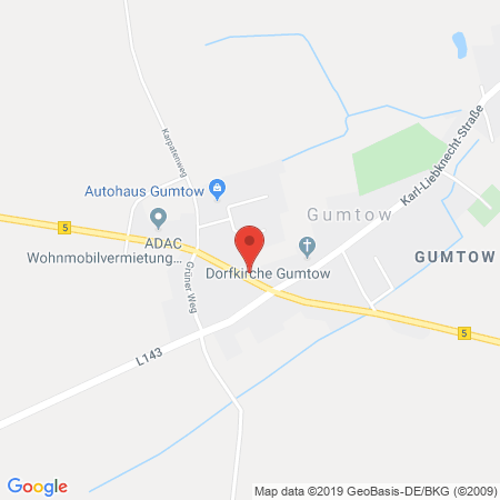Position der Autogas-Tankstelle: Autohaus Dullin GmbH in 16866, Kyritz