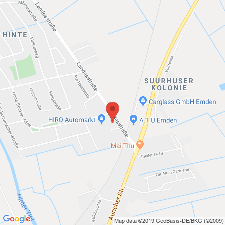 Position der Autogas-Werkstatt: HIRO Automarkt GmbH in 26759, Hinte/Emden