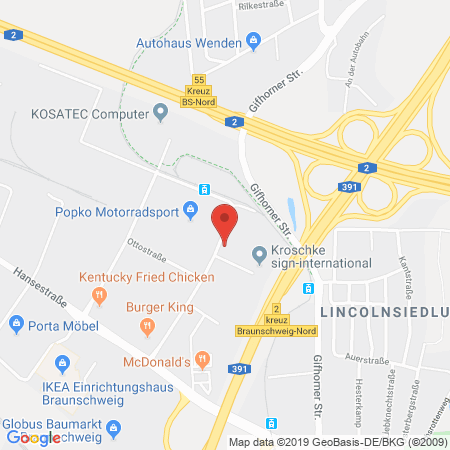 Position der Autogas-Tankstelle: Autohaus Juraszczyk in 38112, Braunschweig