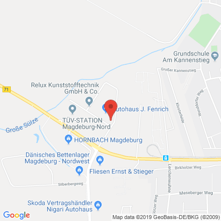 Position der Autogas-Tankstelle: Fenrich Automobile GmbH in 39128, Magdeburg