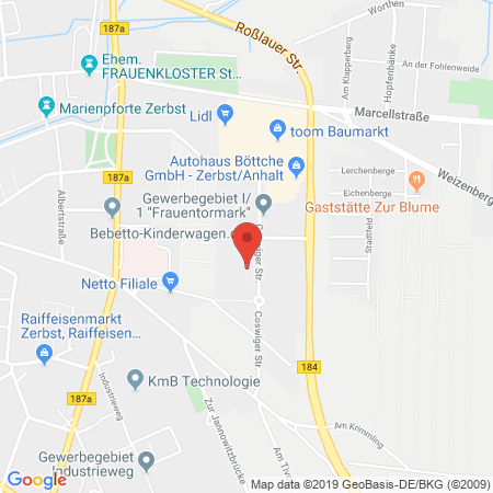 Position der Autogas-Tankstelle: Bosch Car Service Gast in 39261, Zerbst
