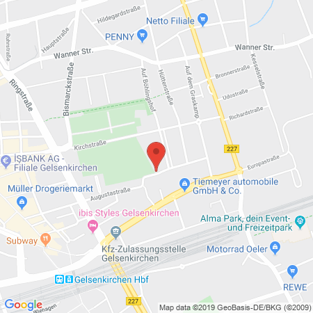Position der Autogas-Werkstatt: JCD Cars in 45888, Gelsenkirchen