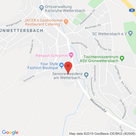 Position der Autogas-Tankstelle: 1a Auto Service Center KARIM in 76228, Karlsruhe
