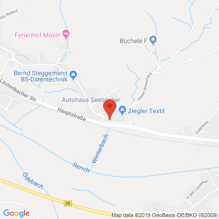 Position der Autogas-Tankstelle: Autohaus Seebacher in 77794, Lautenbach