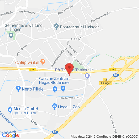 Position der Autogas-Tankstelle: Autohaus R. Müller in 78247, Hilzingen