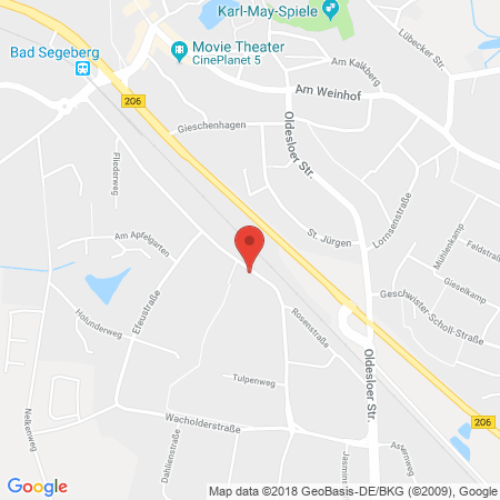 Standort der Autogas Tankstelle: Autogastankstelle Bad Segeberg in 23795, Bad Segeberg