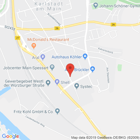 Position der Autogas-Tankstelle: Autohaus Michaela Kühl in 97753, Karlstadt