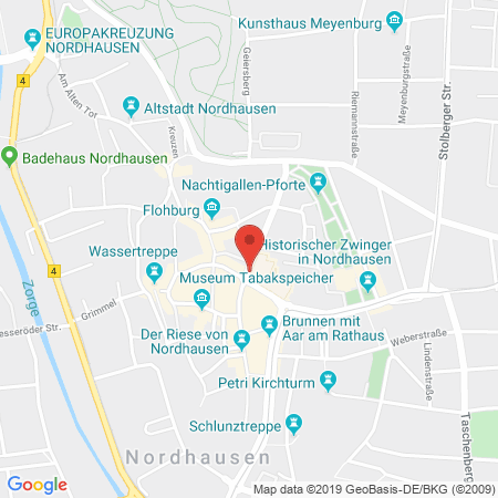 Position der Autogas-Tankstelle: Autohaus Triebel GmbH in 99734, Nordhausen / OT Bielen