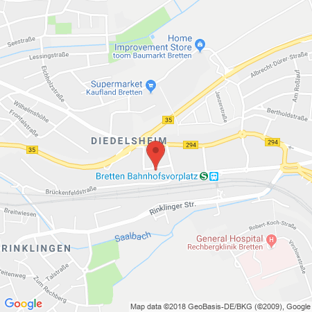 Position der Autogas-Tankstelle: Thermogas GmbH in 75015, Bretten