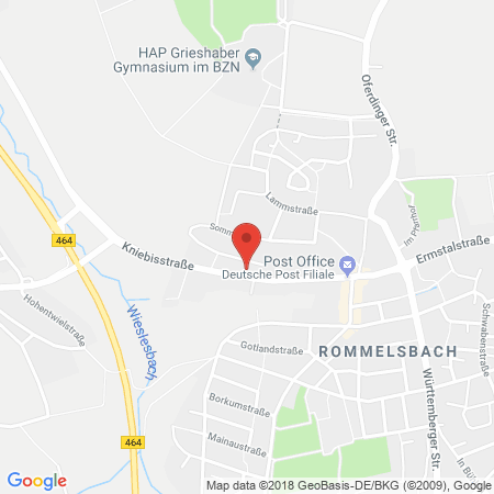 Position der Autogas-Tankstelle: Freie Tankstelle Sulz in 72768, Reutlingen-Rommelsbach