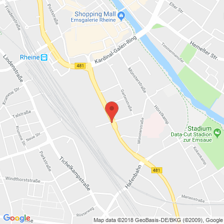 Position der Autogas-Tankstelle: Q1 Tankstelle Berthold Farwick in 48431, Rheine