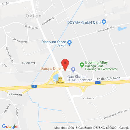 Position der Autogas-Tankstelle: Daisys Diner LPG Tankstelle in 28876, Oyten