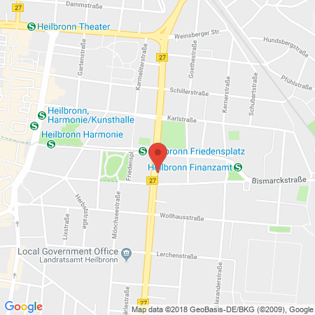 Standort der Autogas Tankstelle: Aral Tankstelle in 74072, Heilbronn