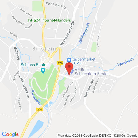 Position der Autogas-Tankstelle: Esso Station Birstein in 63633, Birstein 