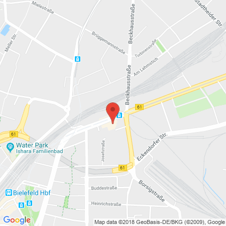 Position der Autogas-Tankstelle: Markant-Tankstelle Michael Ull in 33602, Bielefeld