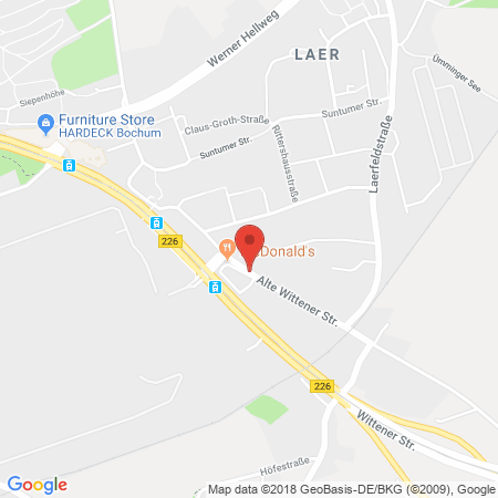 Position der Autogas-Tankstelle: Westfalen-Tankstelle in 44803, Bochum