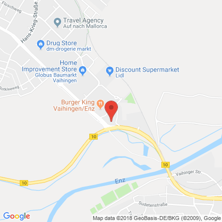 Position der Autogas-Tankstelle: Aral-Tankstelle in 71665, Vaihingen 